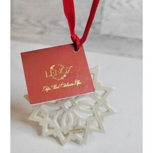 Lenox Christmas Ornament Pierced Star Holiday Snowflake Porcelain New Beautiful